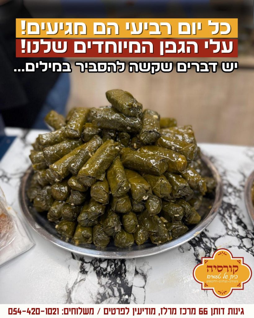 עלי גפן טריים כל יום רביעי